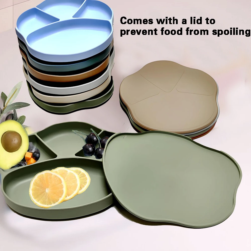 Baby Food Tray - Silicone Children's Meal Plate Supplemental Meal
