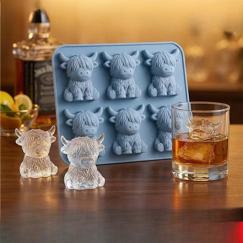 Baby Food Tray - Silicone Highland Cow Ice Cube Mold