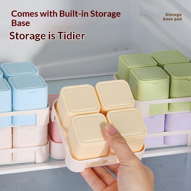 Baby Food Glass Jars - 4 Grids Baby Food Storage Containers