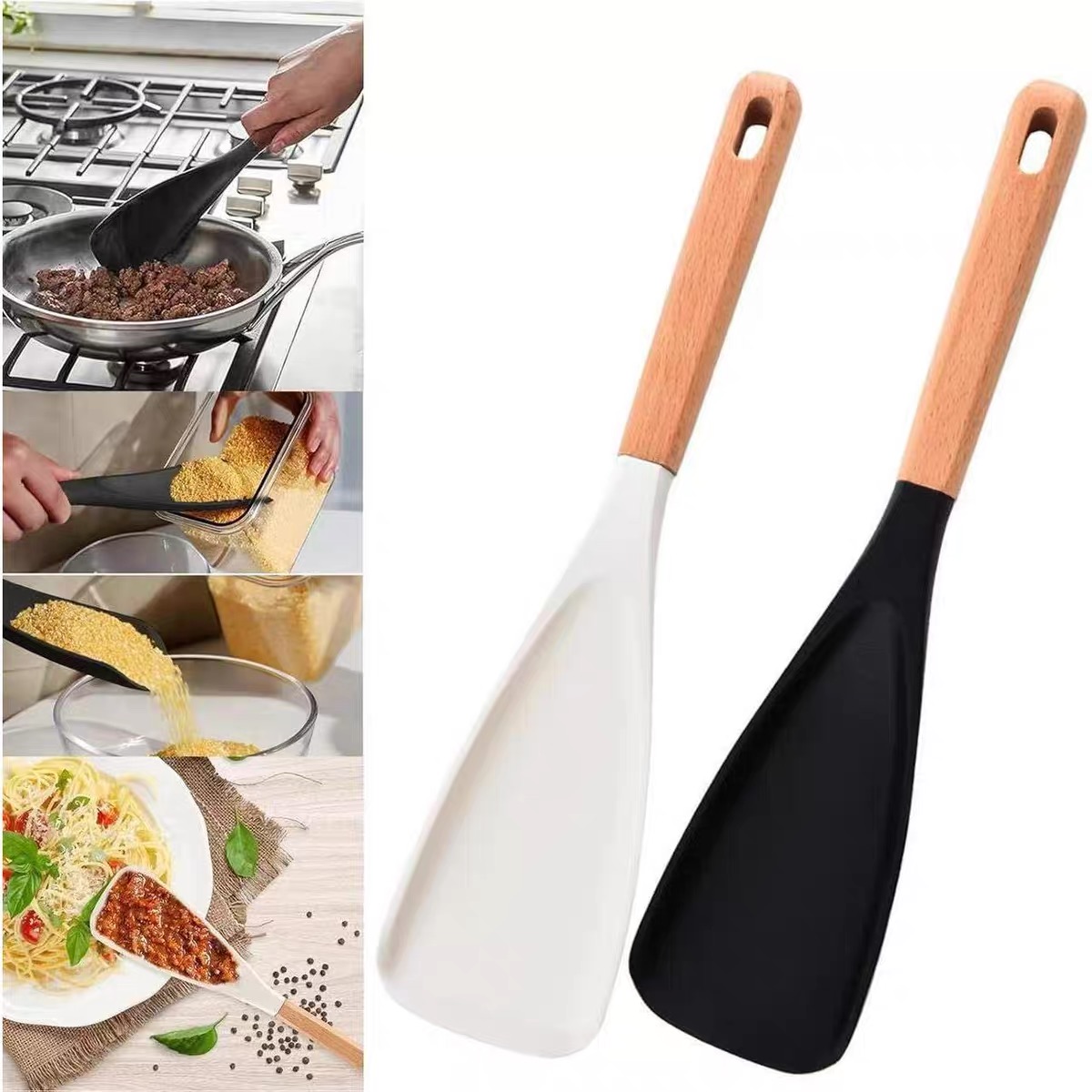 Baby Food Grade - In-Stock Wooden Handle Salad Spatula, Baby