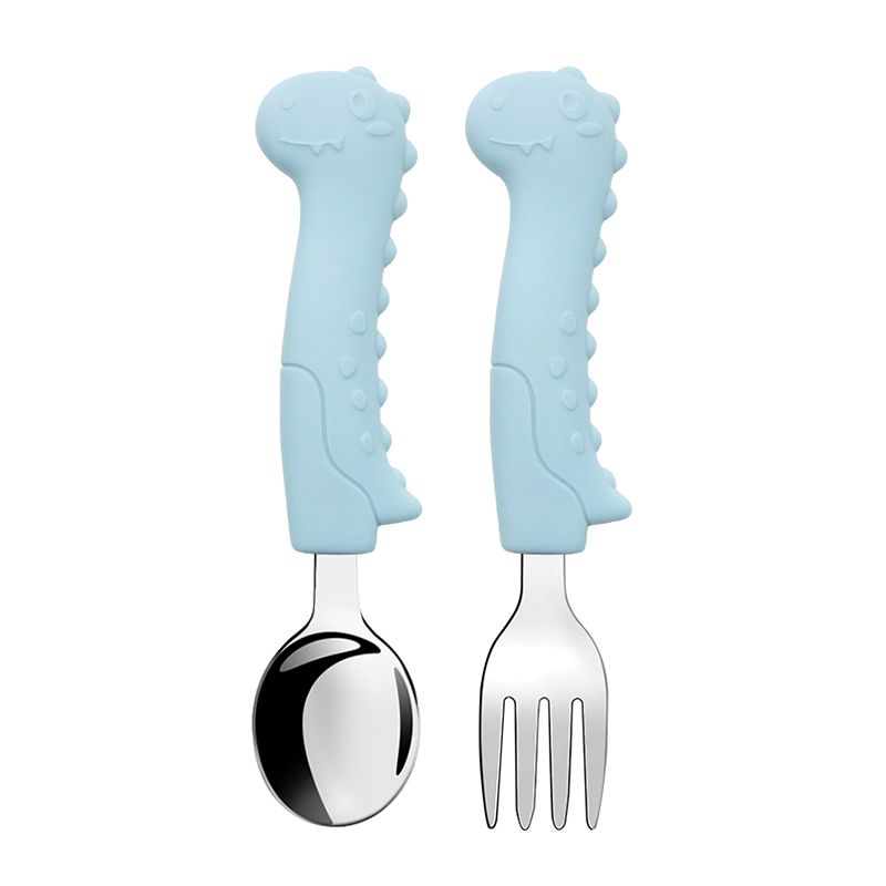 Baby Food Utensils Set - Baby Dinosaur Spoon Fork Set First