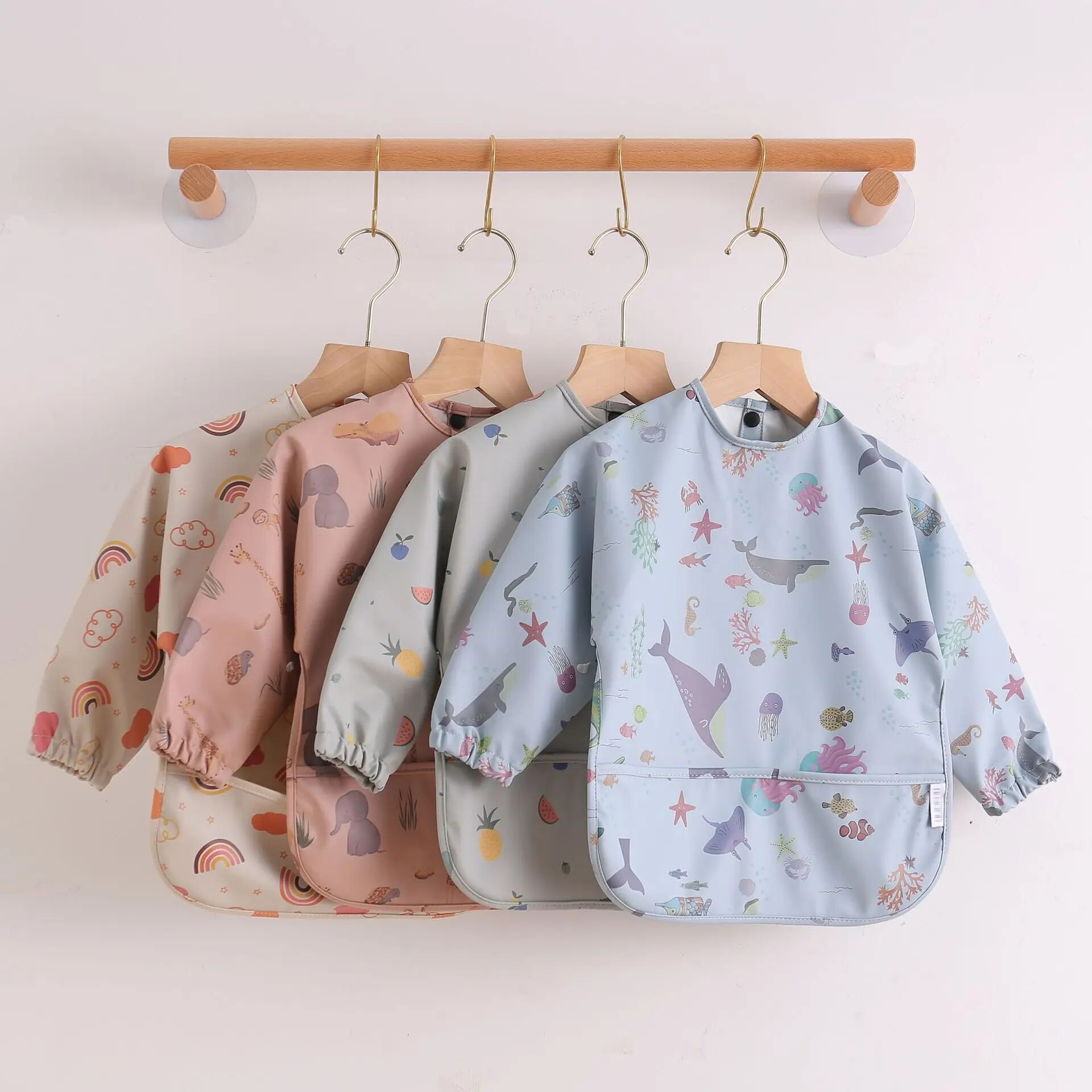 Baby Food Apron - 1pcs Children Feeding Aprons Long Sleeve