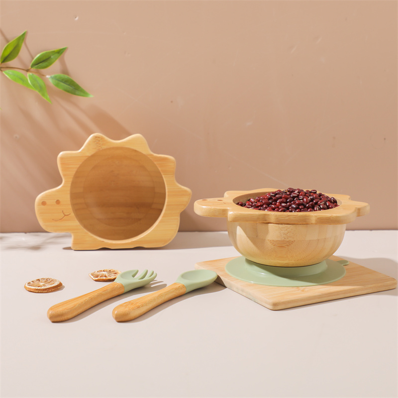 Baby Wooden Tableware Set Dino - Baby Food Tray ulasan dan harga