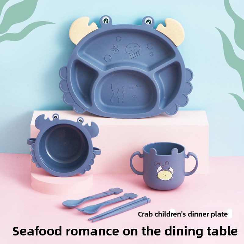 4/6pcsCrabs Children's Plates, - Baby Food Utensils Set ulasan dan harga