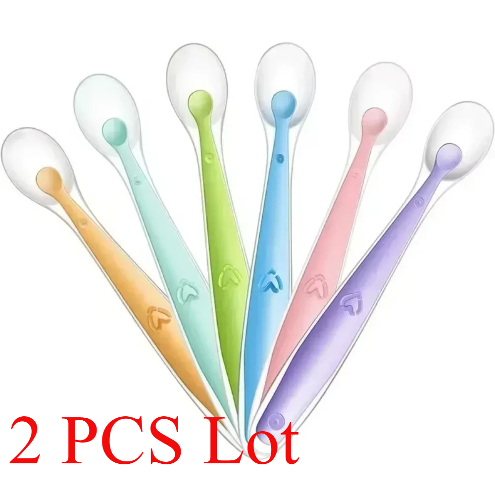 2/1pcs Silicone Spoon for Baby - Baby Food Lunch ulasan dan harga