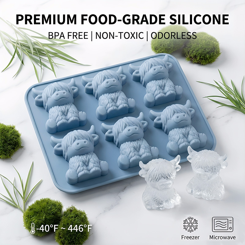 Silicone Highland Cow Ice Cube - Baby Food Tray ulasan dan harga