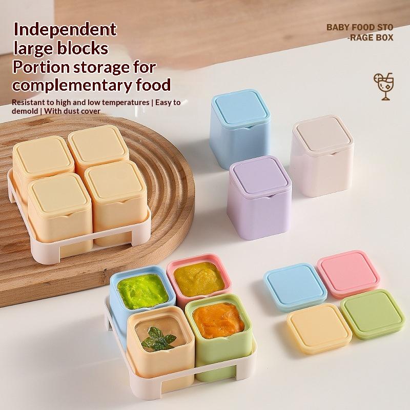 4 Grids Baby Food Storage Cont - Baby Food Glass Jars ulasan dan harga