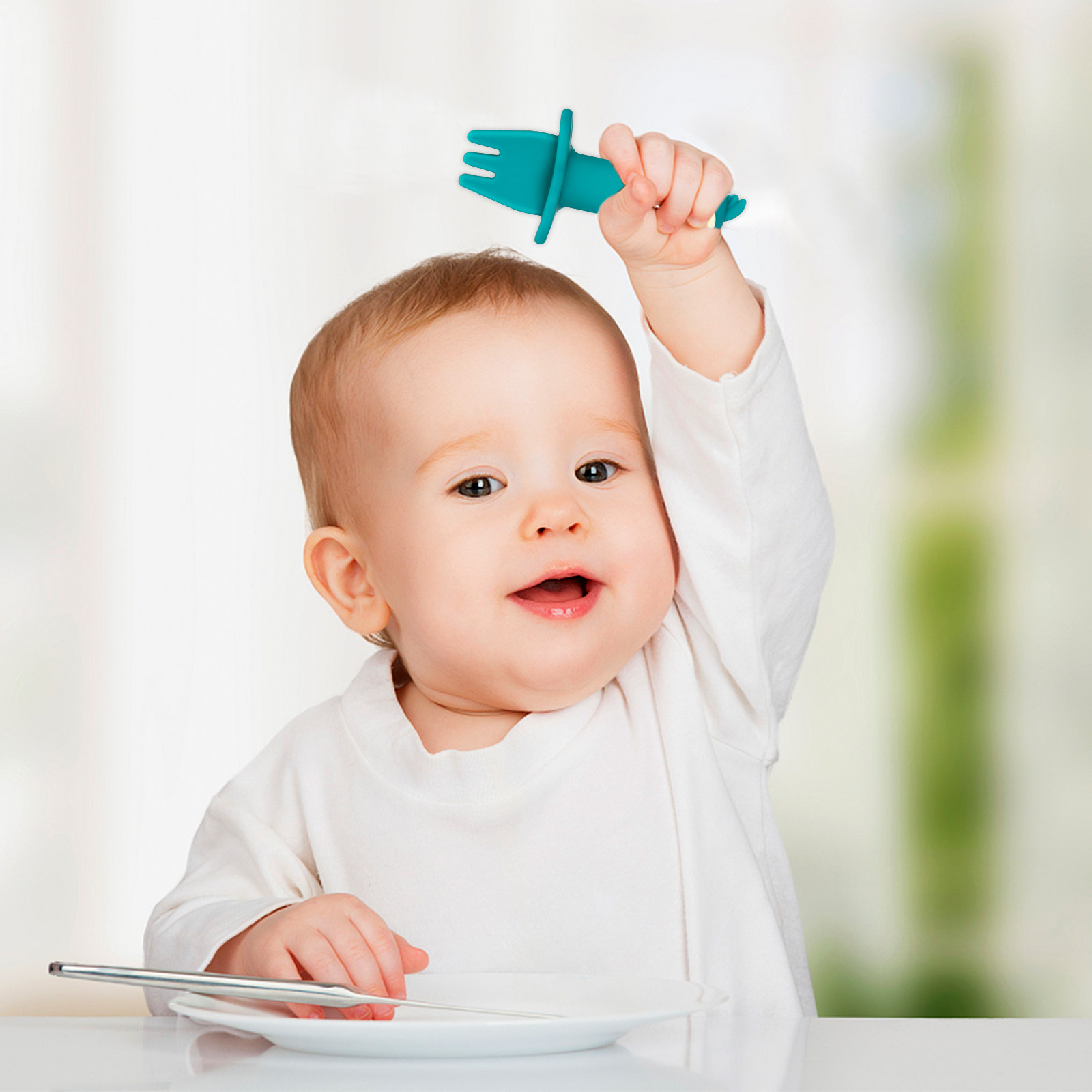 2Pcs Silicone Baby Spoon Fork  - Baby Food Utensils Set ulasan dan harga