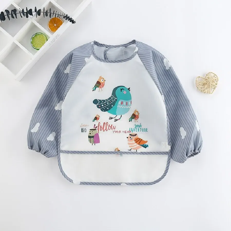For1-3Year Baby Long Sleeve Sc - Baby Food Apron ulasan dan harga