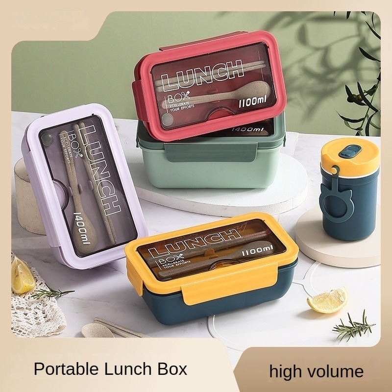 1100ML Microwave Lunch Box wit - Baby Food Lunch ulasan dan harga