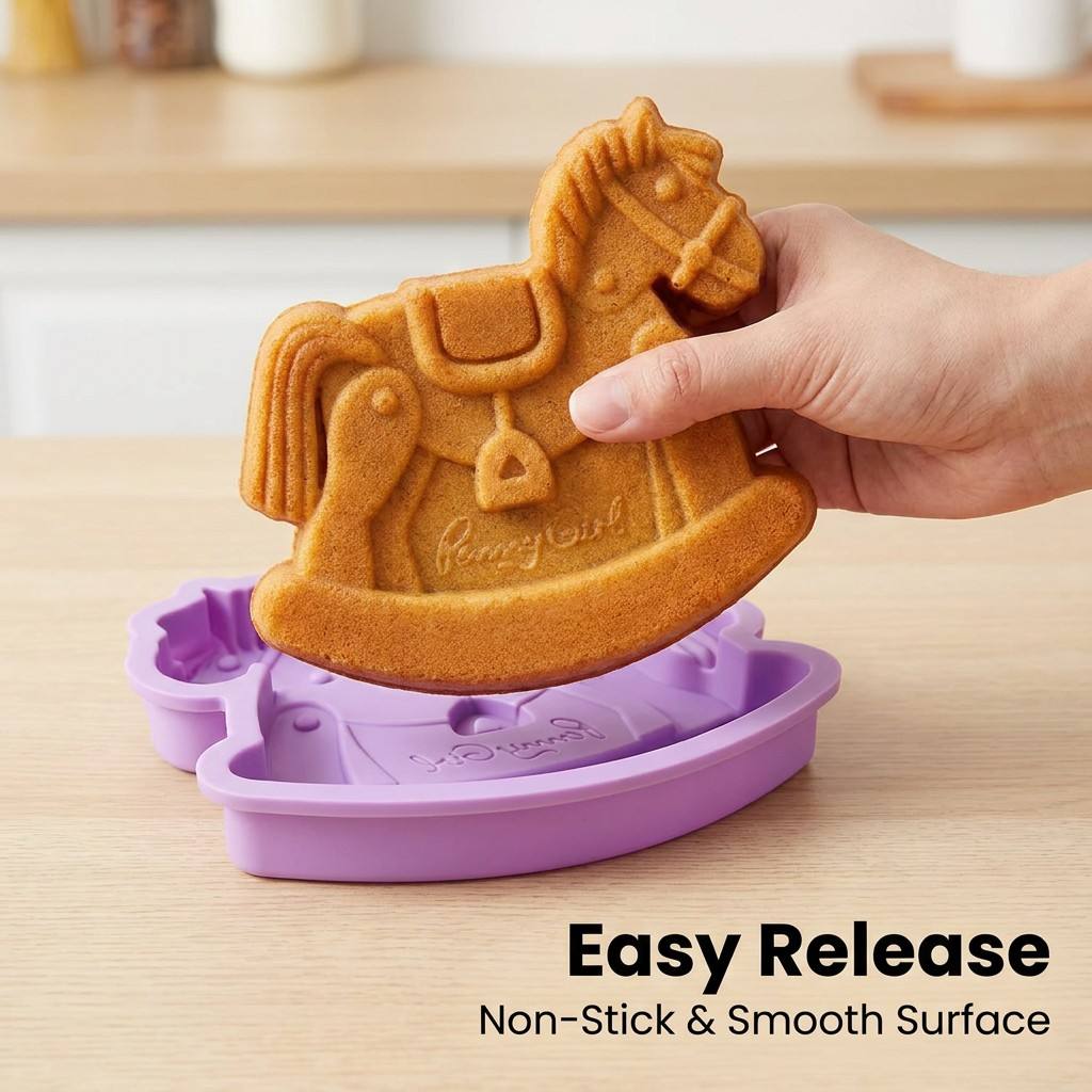 Rocking Horse Silicone Cake Mo - Baby Food Grade ulasan dan harga