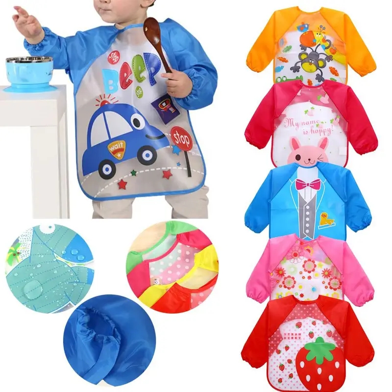 Waterproof EVA Full Sleeve Bab - Baby Food Apron ulasan dan harga