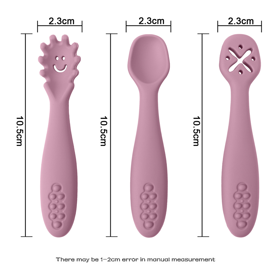 3PCS Cute Baby Learning Spoons - Baby Food Utensils Set ulasan dan harga