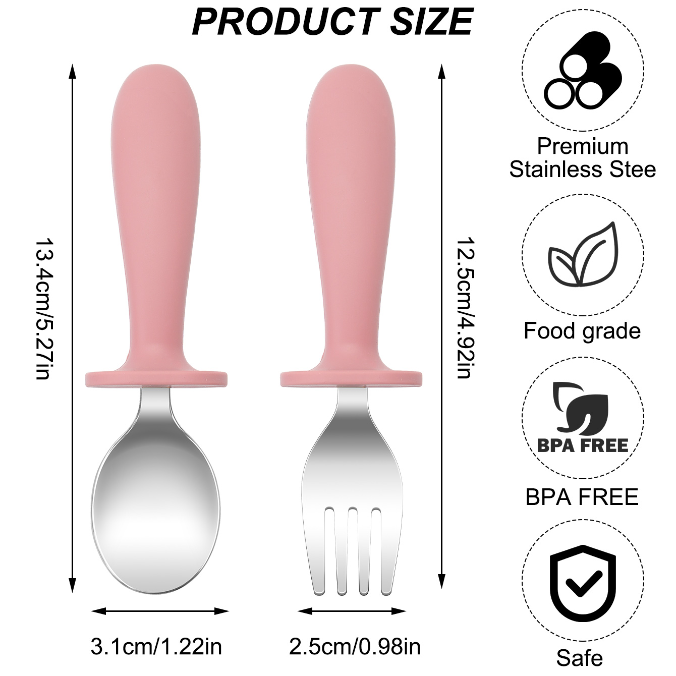 Color Kids 2PCS Stainless Stee - Baby Food Utensils Set ulasan dan harga