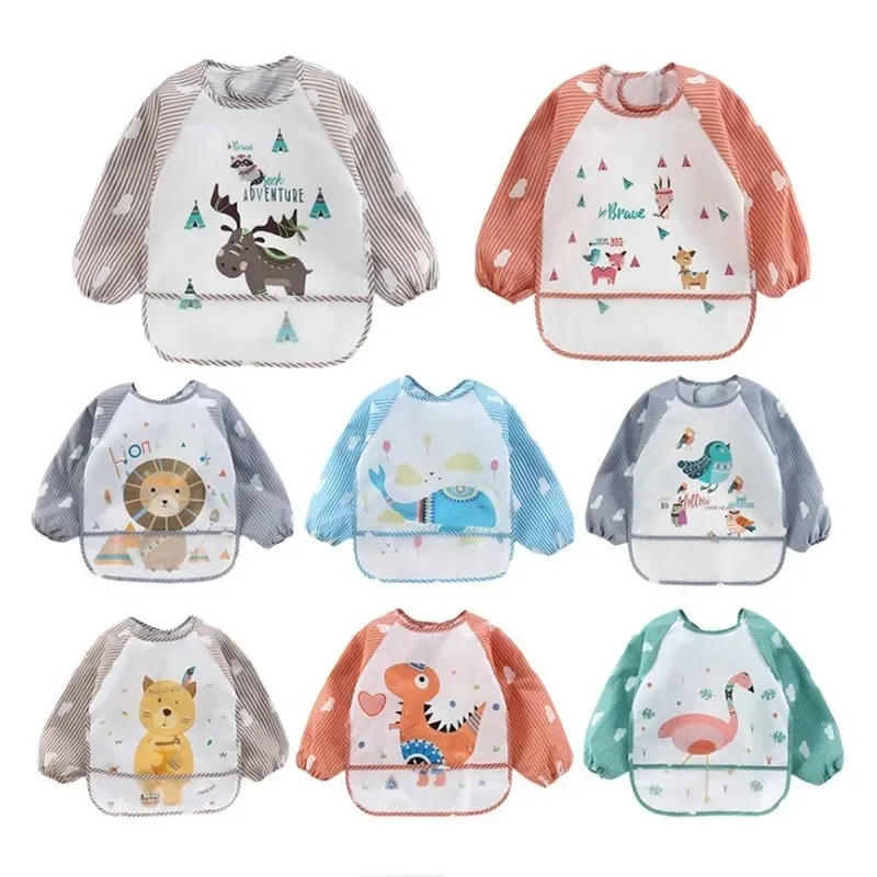 1-5pcs For1-3Year Baby Long Sl - Baby Food Apron ulasan dan harga