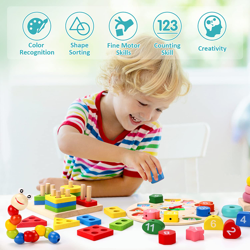 5-6pcs/set Montessori Wooden T - Baby Food Product ulasan dan harga