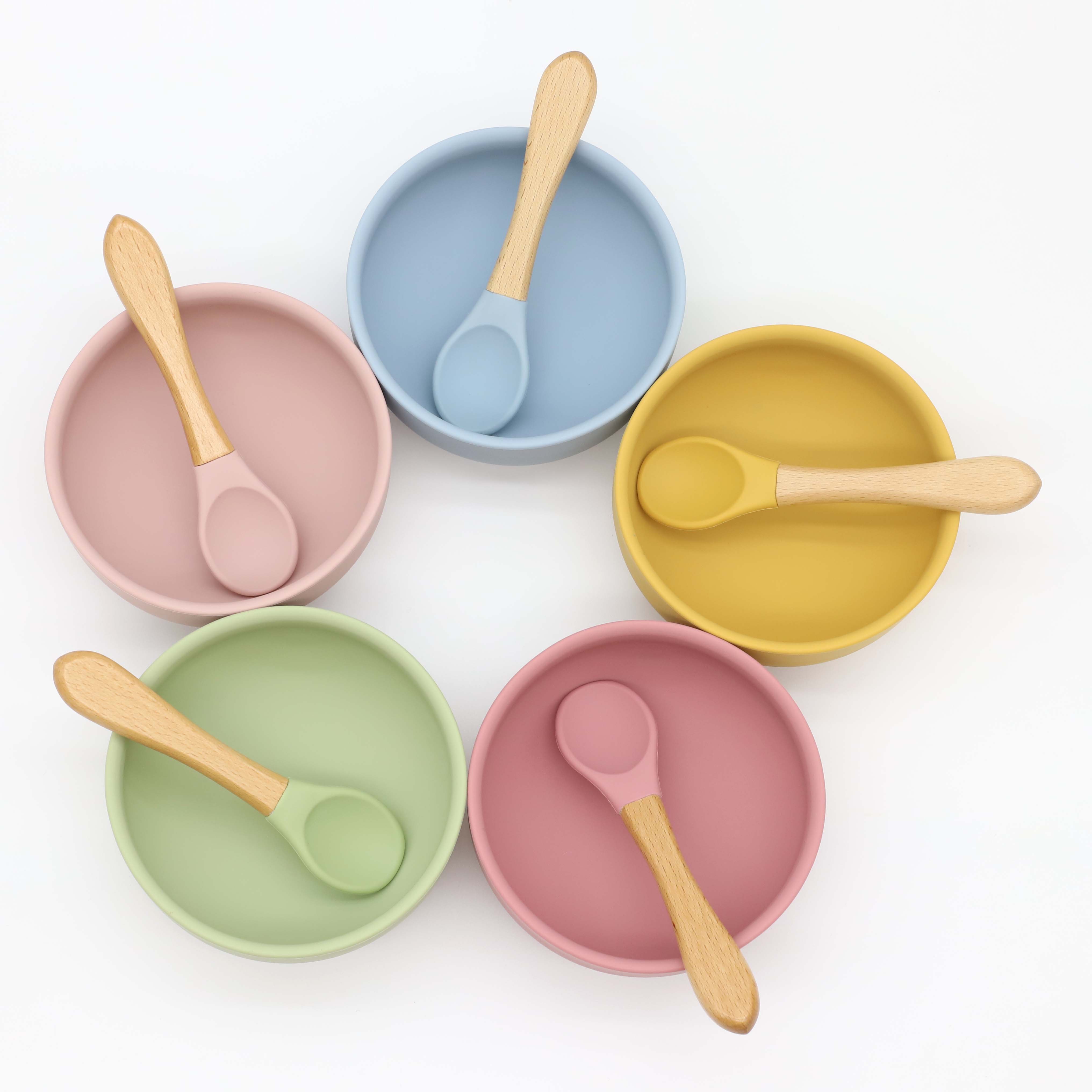 Silicone bowl with suction cup - Baby Food Utensils Set ulasan dan harga