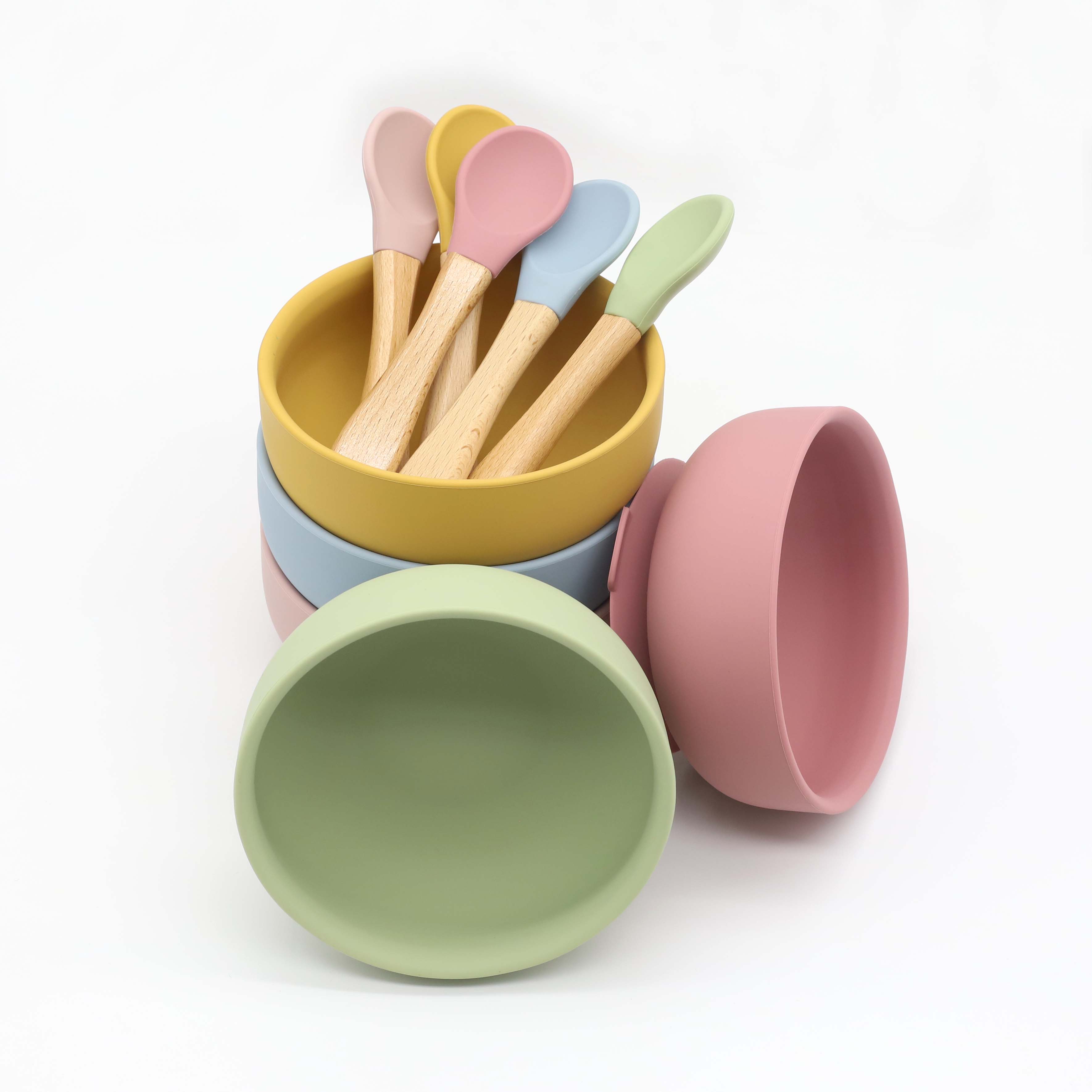 Silicone bowl with suction cup - Baby Food Utensils Set ulasan dan harga
