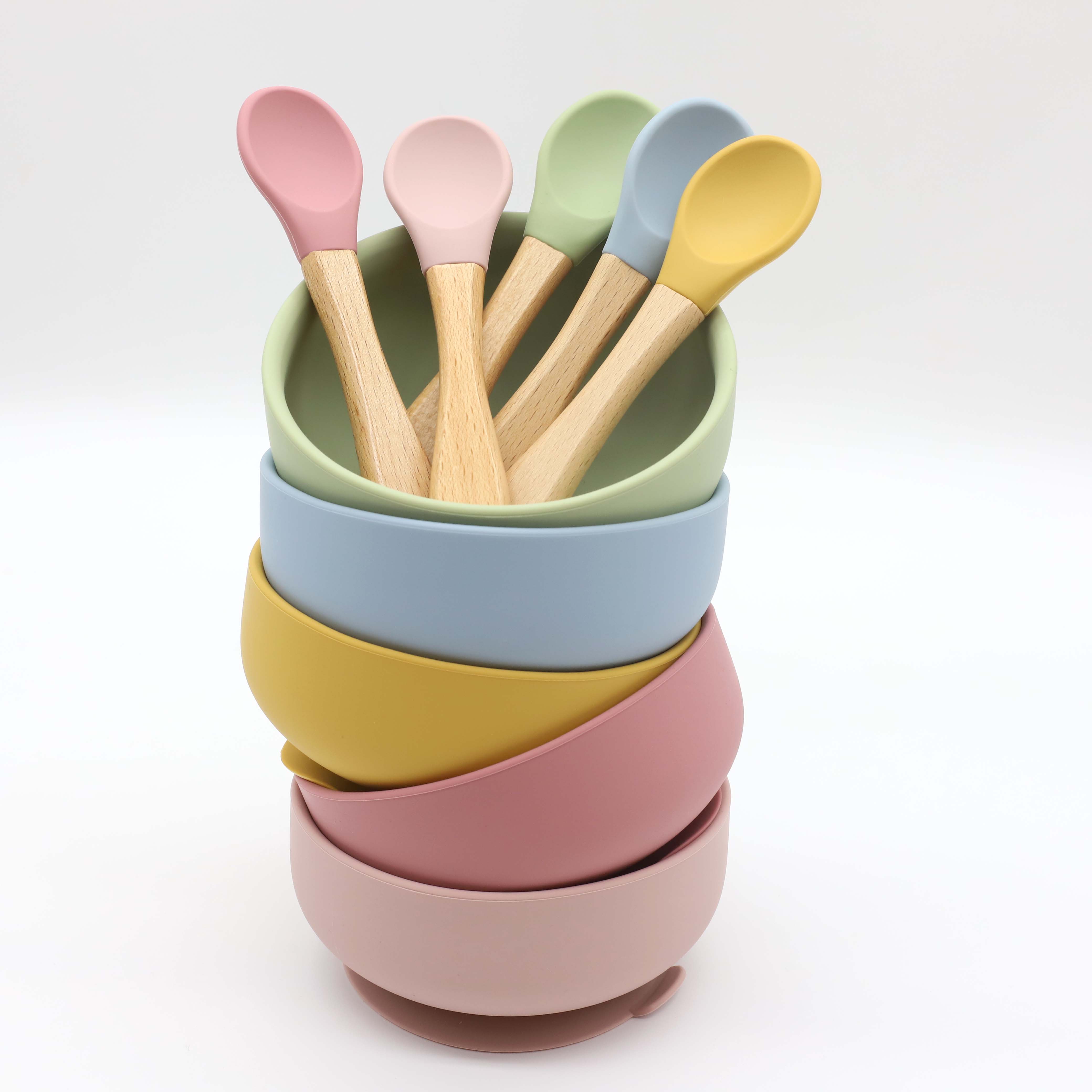 Silicone bowl with suction cup - Baby Food Utensils Set ulasan dan harga