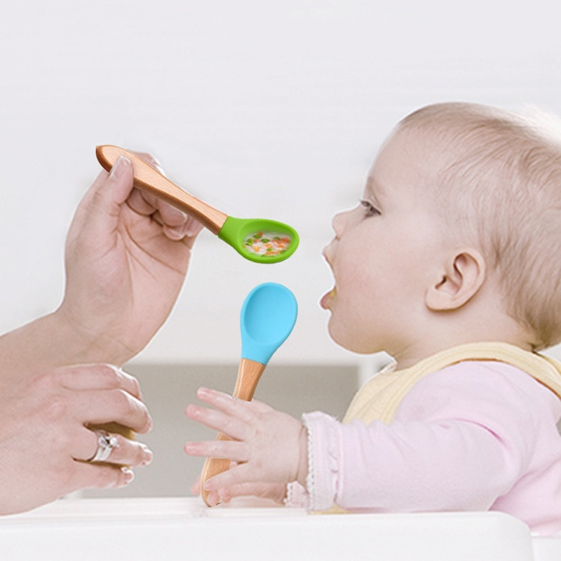 2Pcs/Set Baby Silicone Spoon F - Baby Food Lunch ulasan dan harga