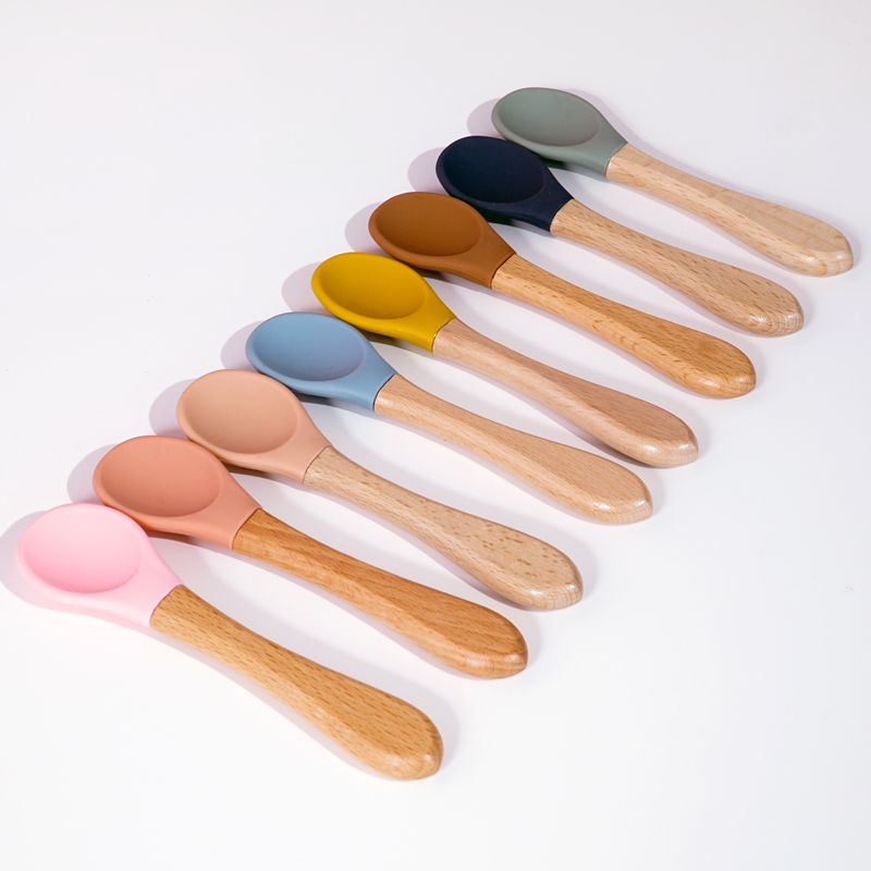 Feeding Wooden Handle Silicone - Baby Food Lunch ulasan dan harga