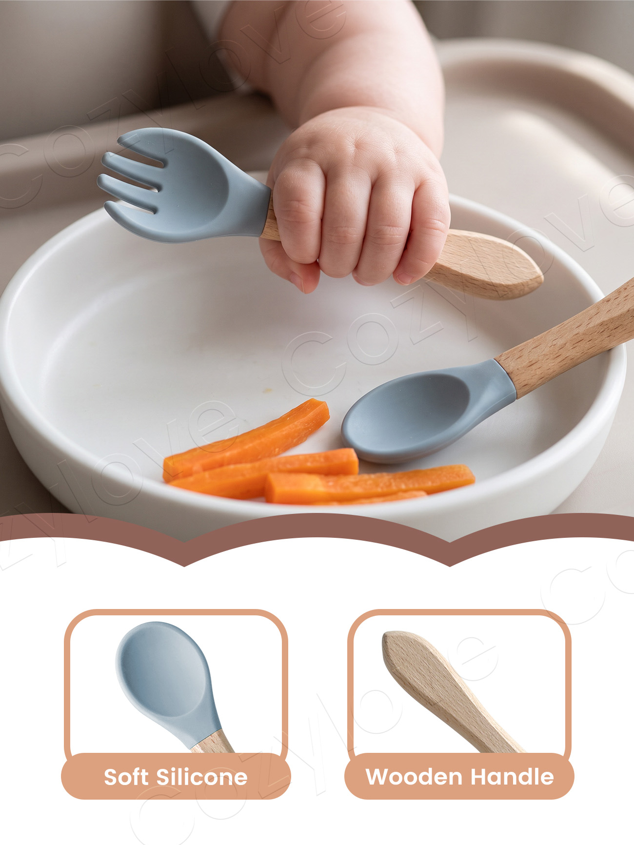 Baby Silicone Fork Spoon Set,  - Baby Food Lunch ulasan dan harga