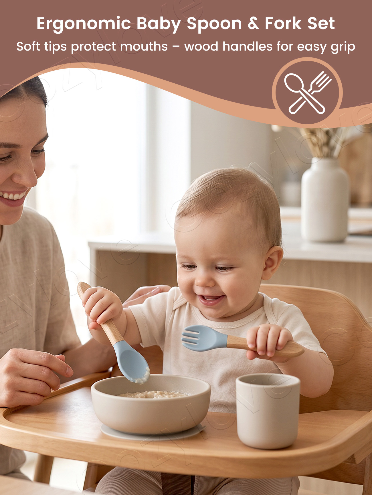 Baby Silicone Fork Spoon Set,  - Baby Food Lunch ulasan dan harga
