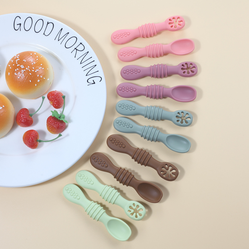 2PCS Cute Baby Learning Spoons - Baby Food Utensils Set ulasan dan harga