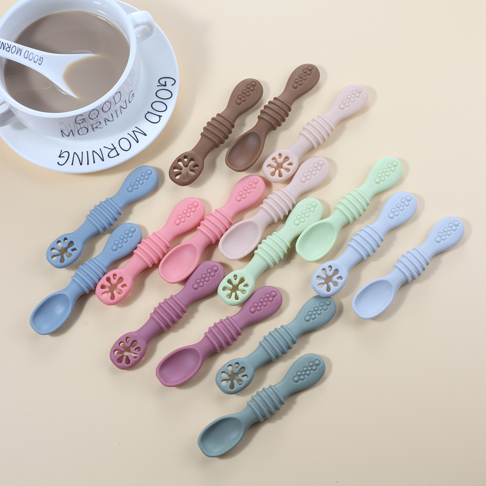 2PCS Cute Baby Learning Spoons - Baby Food Utensils Set ulasan dan harga