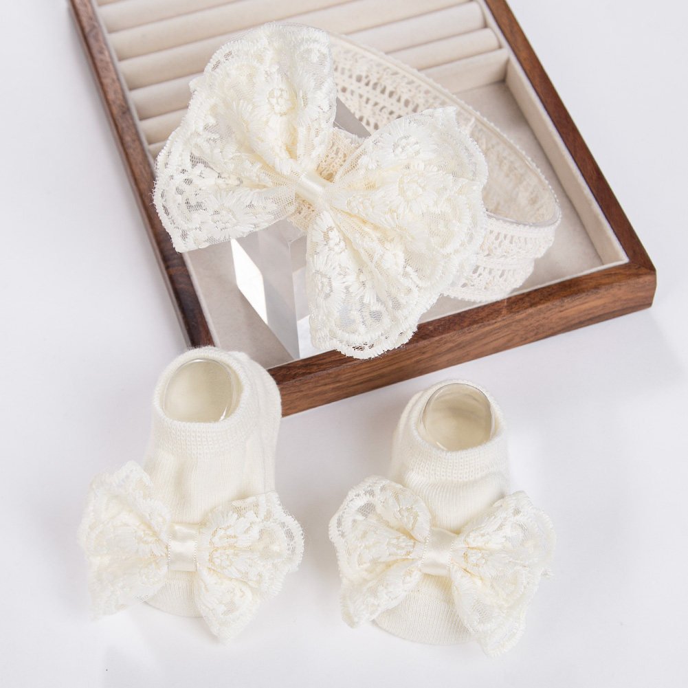 3Pcs/Set Cream Lace Baby Headb - Baby Food Jelly ulasan dan harga