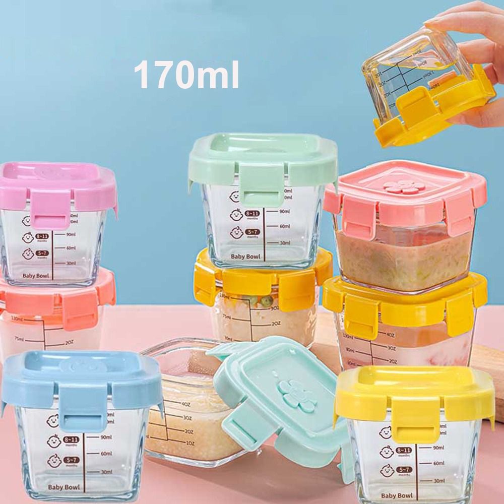 Fashion 170ml Food Storage Box - Baby Food Glass Jars ulasan dan harga