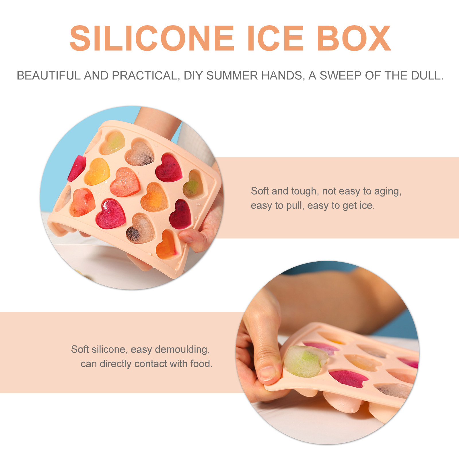 Heart Shape Silicone Ice Tray  - Baby Food Jelly ulasan dan harga